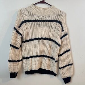 SHEIN Cream and Black Knit Sweater
